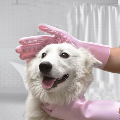 gants de bain en silicone pour animaux de compagnie